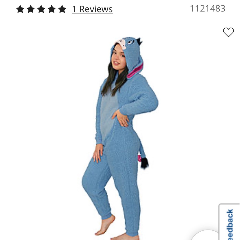 Disney Womens Eeyore Long Sleeve One Piece Pajama/Costume. Size women’s medium